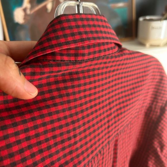 Vintage Sears Red and Black Plaid Shirt M - Picture 4 of 15